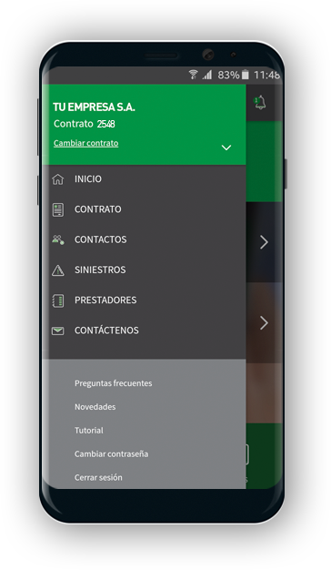 Navegá el menú y<br><b>accedé a la sección que necesites</b>